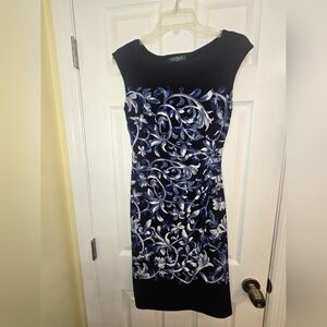 Lauren Ralph Lauren Wear to Work Cap Sleeve Floral Print Sheath Dress Sz 4